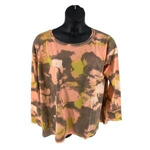 Seed to Style Organic Cotton Watercolor Print Long-Sleeve Top Sunset - Regular